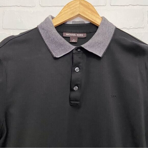 MICHAEL Kors men black shirt in medium or small 100% cotton polo sweater - Picture 5 of 9